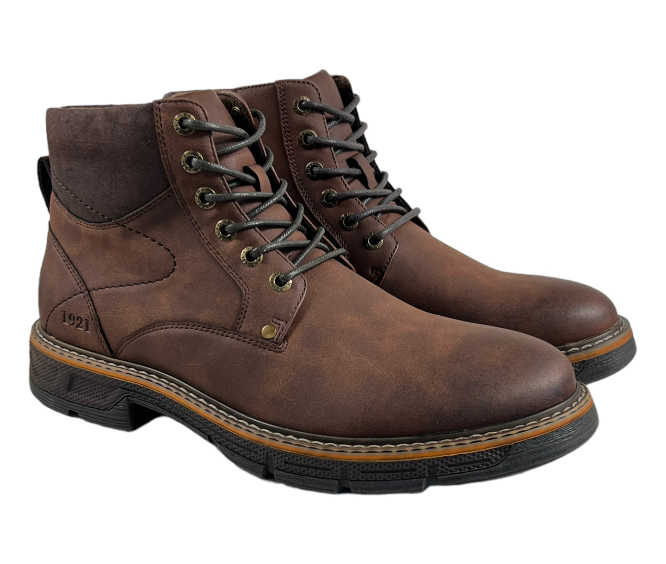 Freeman Men's Dillon Lace Up Boots | Brown | Size 9.5 | PU Leather Freeman Men's Dillon Lace Up Boots | Brown | Size 9.5 | PU Leather